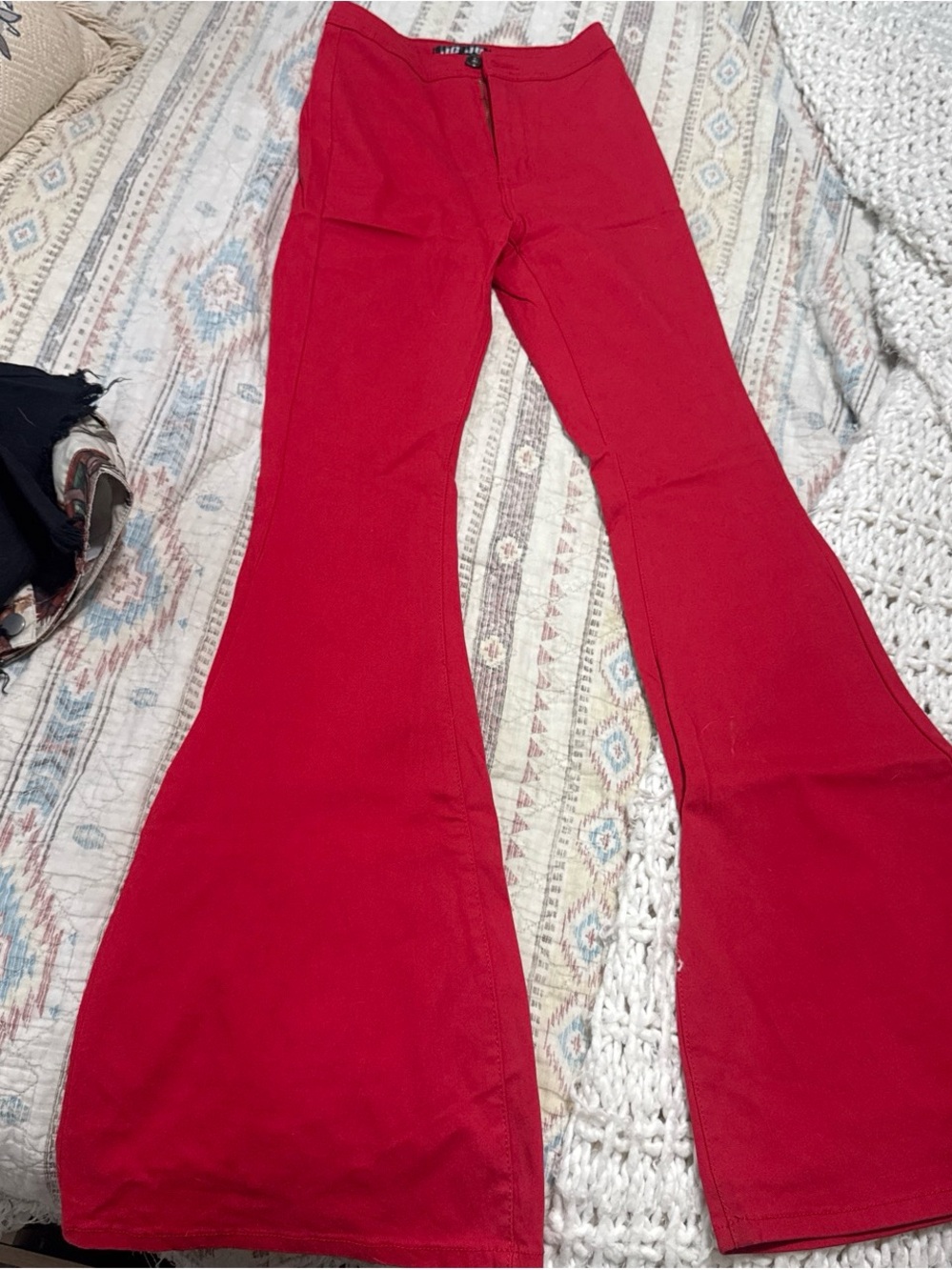Women’s Red Flared Jeans - Vintage-Inspired Fit
